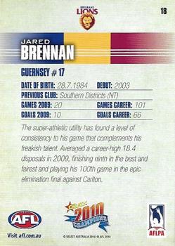 2010 Select AFL Champions #18 Jared Brennan Back